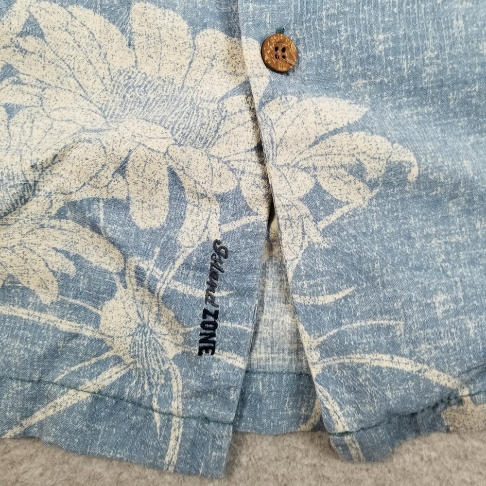 Tommy Bahama Button Up Shirt Mens XL Blue Floral Silk Blend Island Zone Aloha - Picture 3 of 10